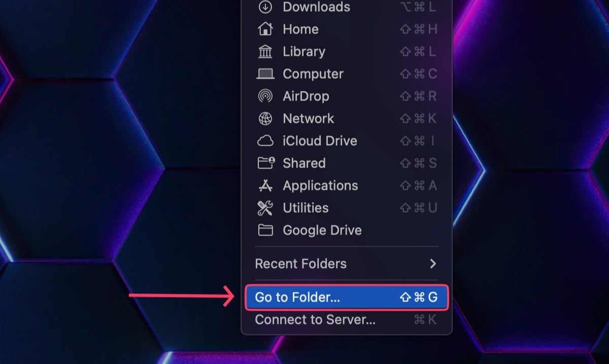 open "go to folder"