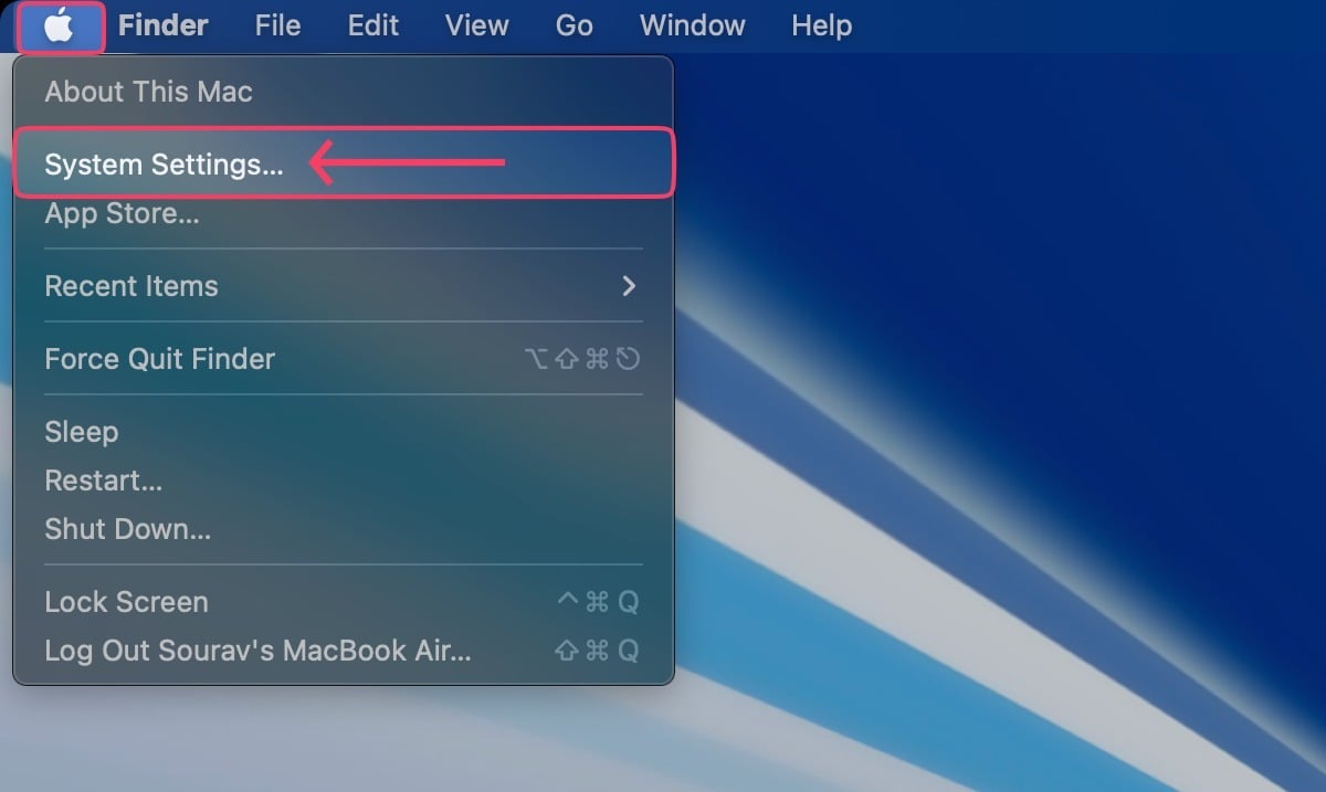 open mac's system settings