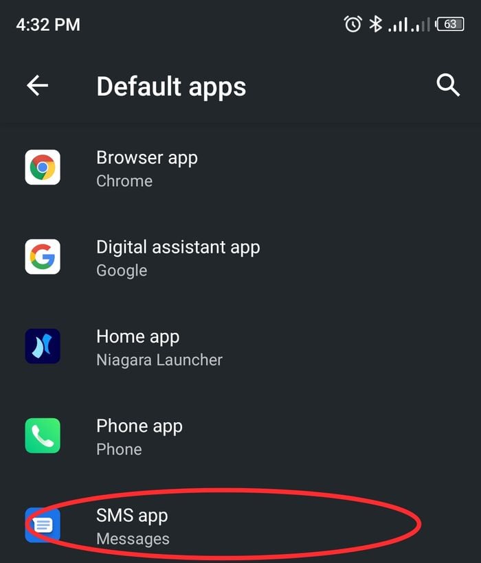 android message app not working 