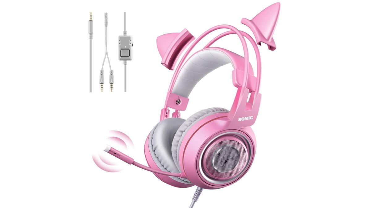 pink cat ear headset